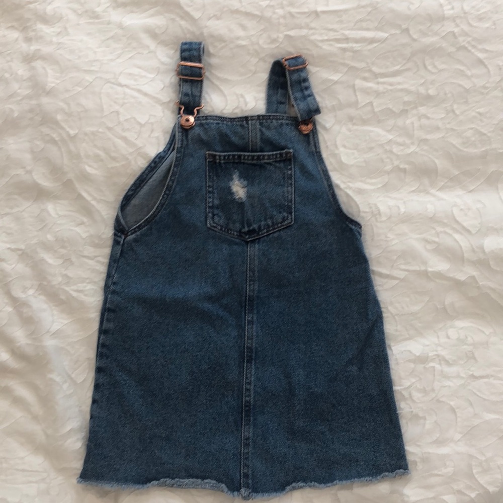 Denim girls overall dress